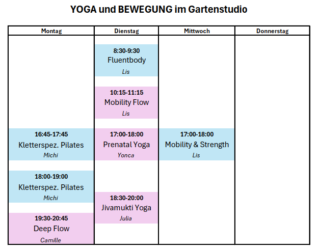 Yoga in the Garden Studio